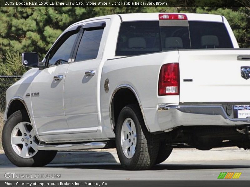 Stone White / Light Pebble Beige/Bark Brown 2009 Dodge Ram 1500 Laramie Crew Cab