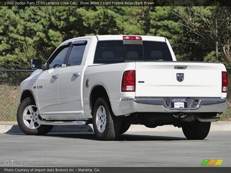 Stone White / Light Pebble Beige/Bark Brown 2009 Dodge Ram 1500 Laramie Crew Cab
