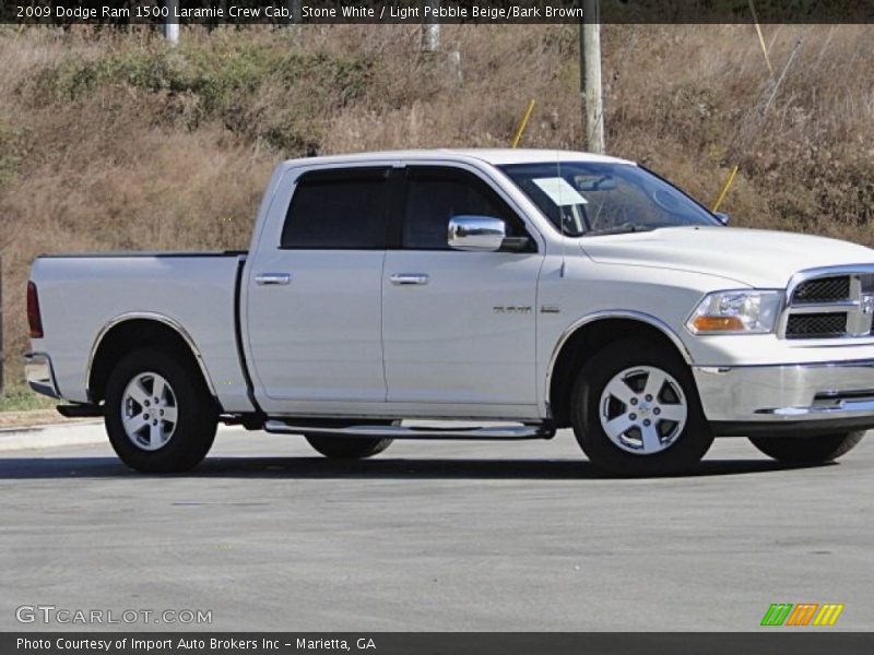Stone White / Light Pebble Beige/Bark Brown 2009 Dodge Ram 1500 Laramie Crew Cab
