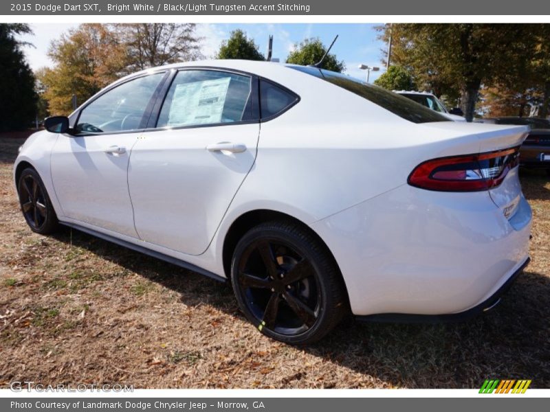 Bright White / Black/Light Tungsten Accent Stitching 2015 Dodge Dart SXT