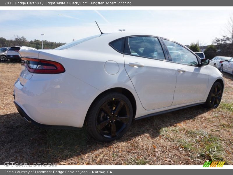 Bright White / Black/Light Tungsten Accent Stitching 2015 Dodge Dart SXT