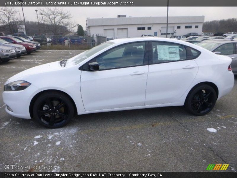 Bright White / Black/Light Tungsten Accent Stitching 2015 Dodge Dart SXT