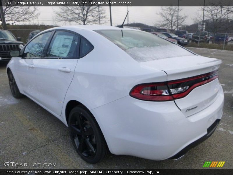 Bright White / Black/Light Tungsten Accent Stitching 2015 Dodge Dart SXT