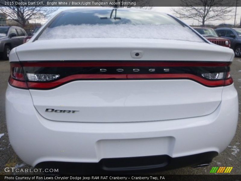 Bright White / Black/Light Tungsten Accent Stitching 2015 Dodge Dart SXT