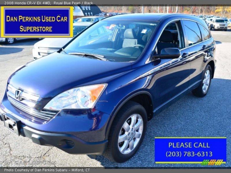 Royal Blue Pearl / Black 2008 Honda CR-V EX 4WD