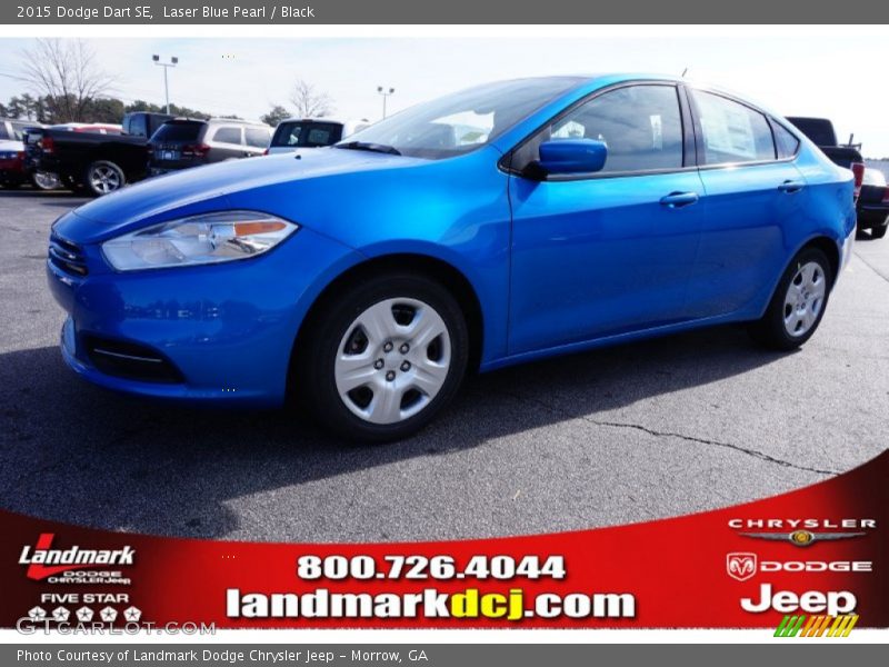 Laser Blue Pearl / Black 2015 Dodge Dart SE