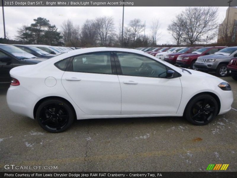 Bright White / Black/Light Tungsten Accent Stitching 2015 Dodge Dart SXT