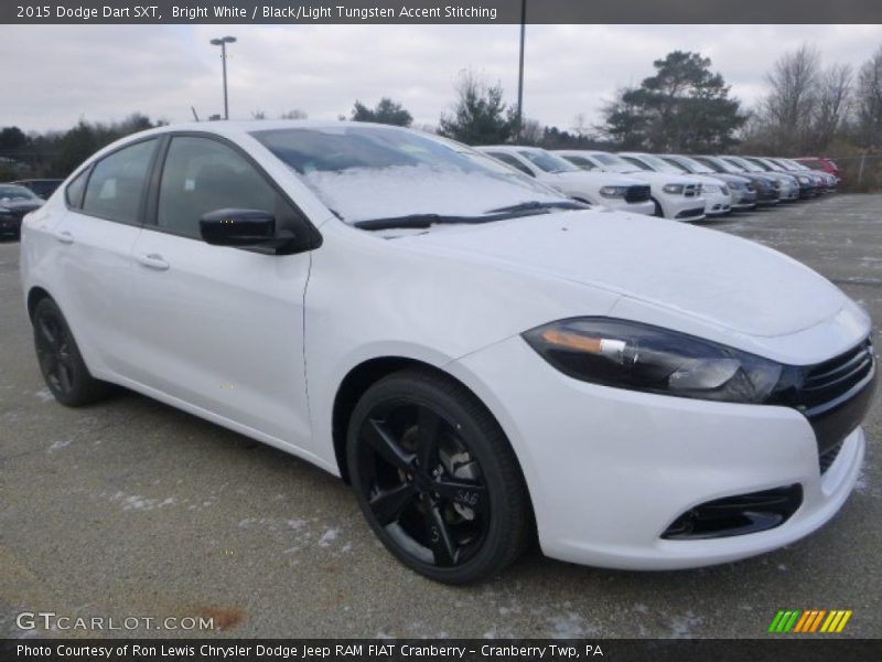 Bright White / Black/Light Tungsten Accent Stitching 2015 Dodge Dart SXT