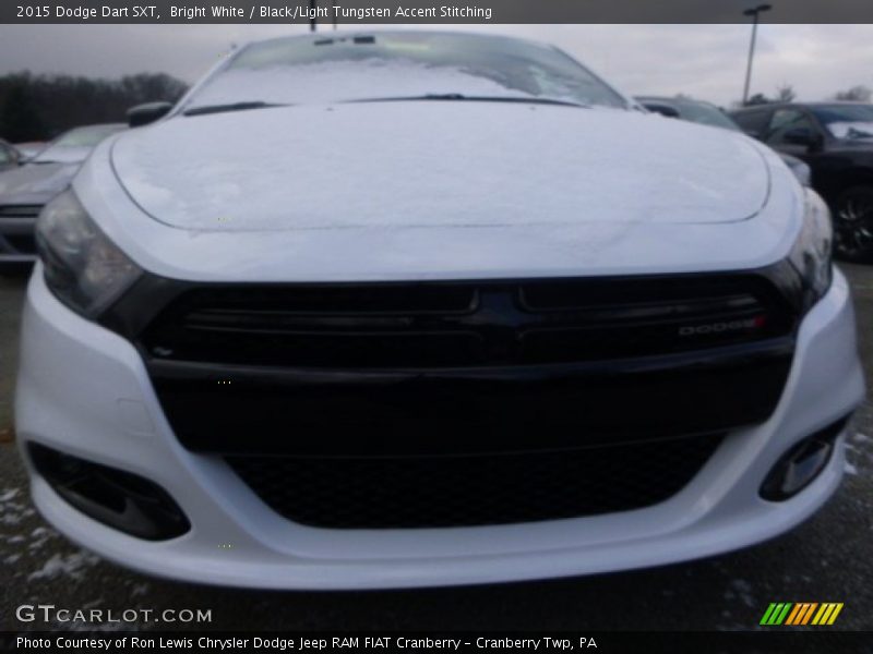 Bright White / Black/Light Tungsten Accent Stitching 2015 Dodge Dart SXT