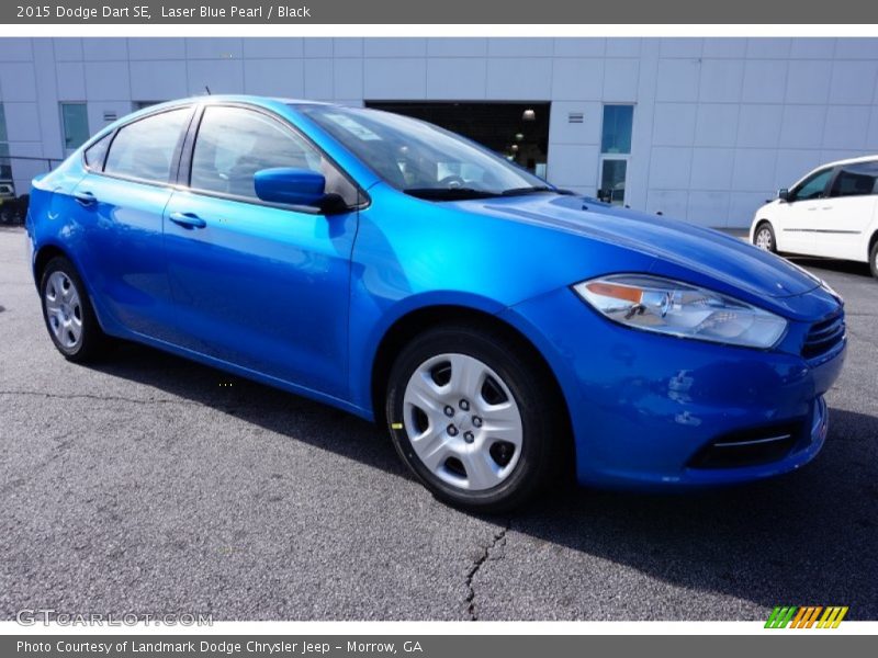 Laser Blue Pearl / Black 2015 Dodge Dart SE