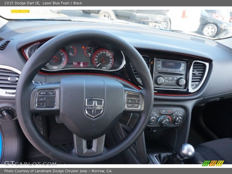 Laser Blue Pearl / Black 2015 Dodge Dart SE