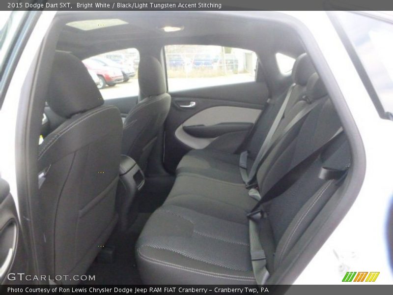 Bright White / Black/Light Tungsten Accent Stitching 2015 Dodge Dart SXT