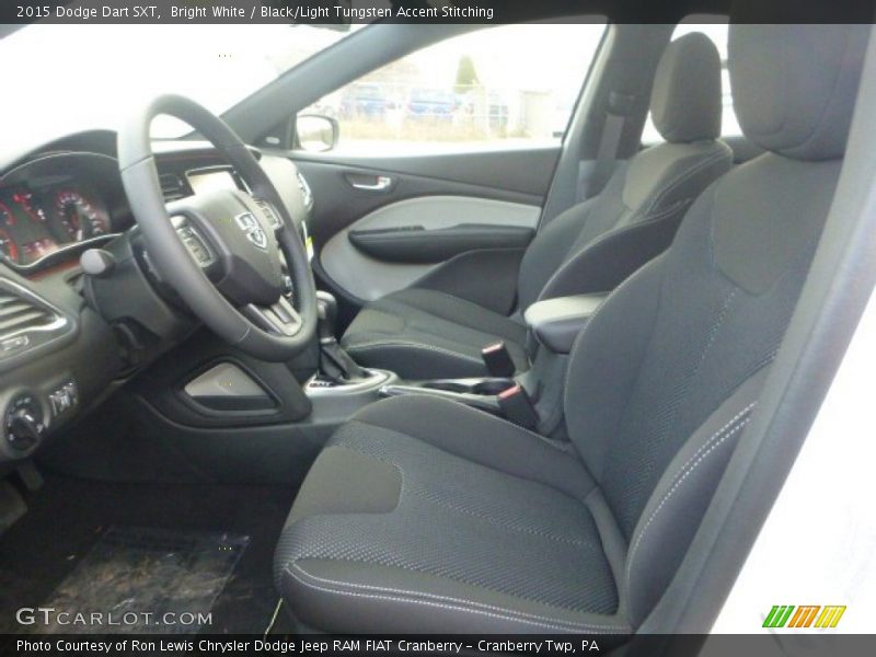 Bright White / Black/Light Tungsten Accent Stitching 2015 Dodge Dart SXT
