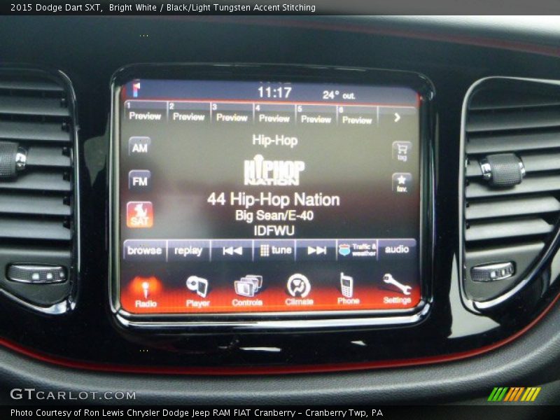Bright White / Black/Light Tungsten Accent Stitching 2015 Dodge Dart SXT