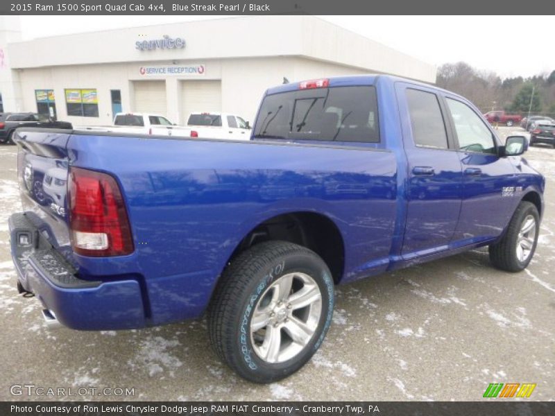 Blue Streak Pearl / Black 2015 Ram 1500 Sport Quad Cab 4x4