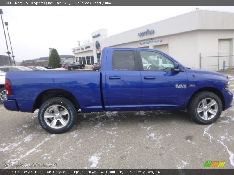 Blue Streak Pearl / Black 2015 Ram 1500 Sport Quad Cab 4x4