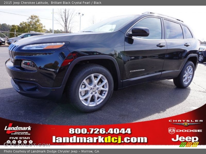 Brilliant Black Crystal Pearl / Black 2015 Jeep Cherokee Latitude