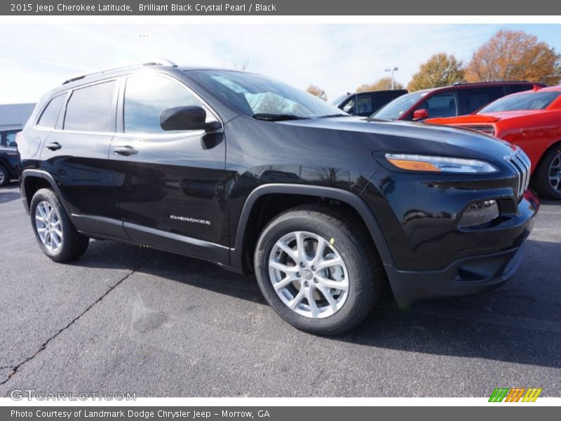 Brilliant Black Crystal Pearl / Black 2015 Jeep Cherokee Latitude