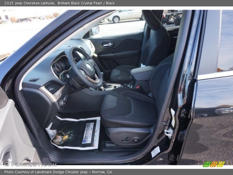 Brilliant Black Crystal Pearl / Black 2015 Jeep Cherokee Latitude