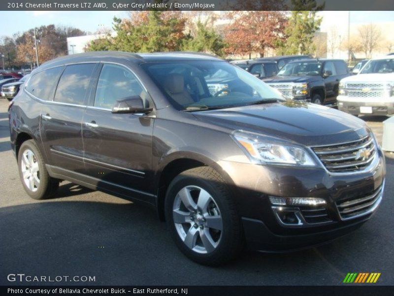 Cyber Grey Metallic / Ebony/Mojave 2014 Chevrolet Traverse LTZ AWD