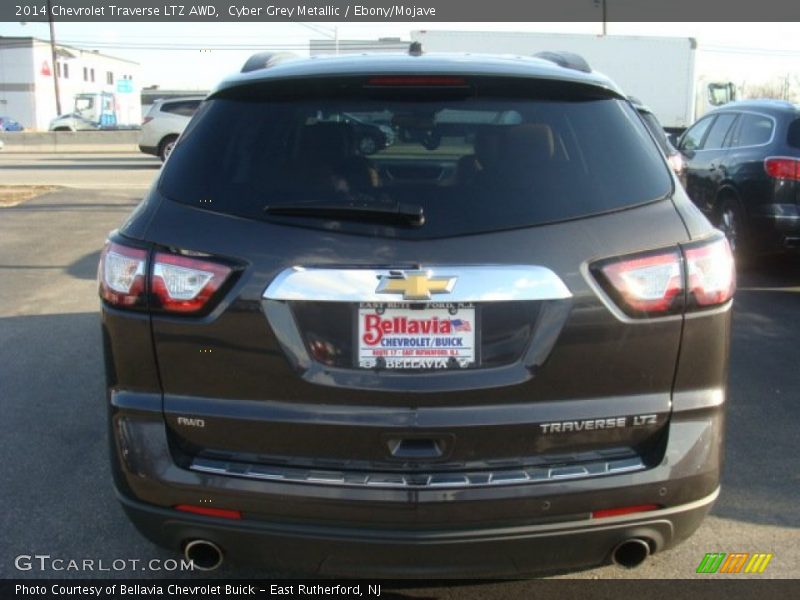 Cyber Grey Metallic / Ebony/Mojave 2014 Chevrolet Traverse LTZ AWD