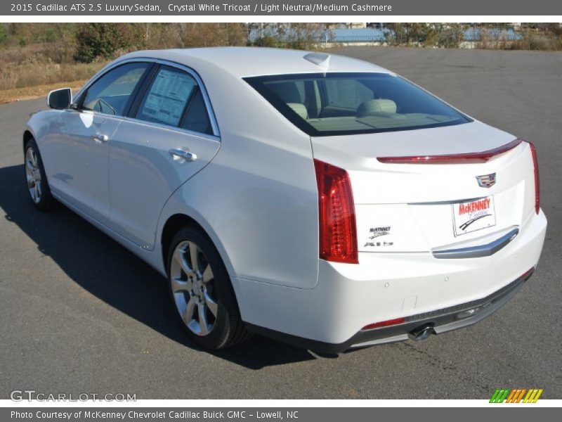 Crystal White Tricoat / Light Neutral/Medium Cashmere 2015 Cadillac ATS 2.5 Luxury Sedan