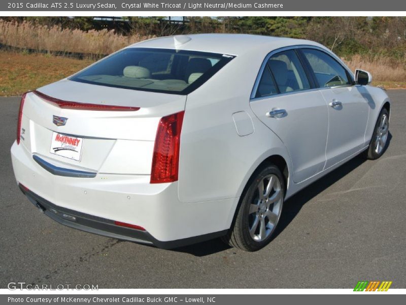 Crystal White Tricoat / Light Neutral/Medium Cashmere 2015 Cadillac ATS 2.5 Luxury Sedan