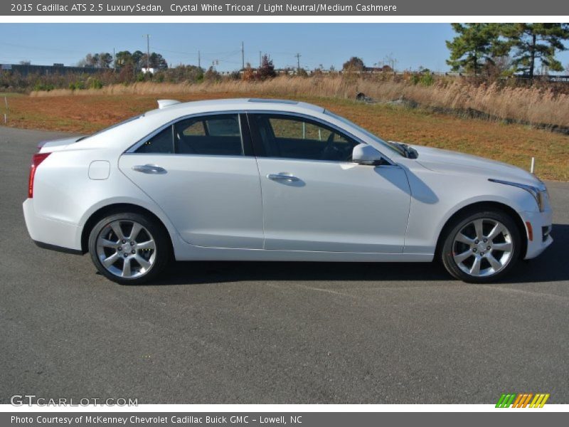 Crystal White Tricoat / Light Neutral/Medium Cashmere 2015 Cadillac ATS 2.5 Luxury Sedan