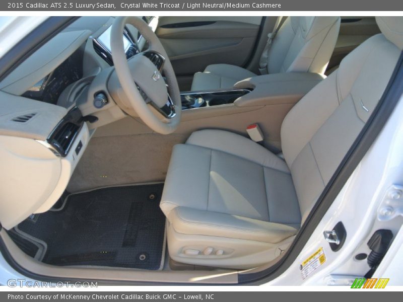 Crystal White Tricoat / Light Neutral/Medium Cashmere 2015 Cadillac ATS 2.5 Luxury Sedan