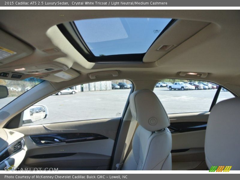 Crystal White Tricoat / Light Neutral/Medium Cashmere 2015 Cadillac ATS 2.5 Luxury Sedan