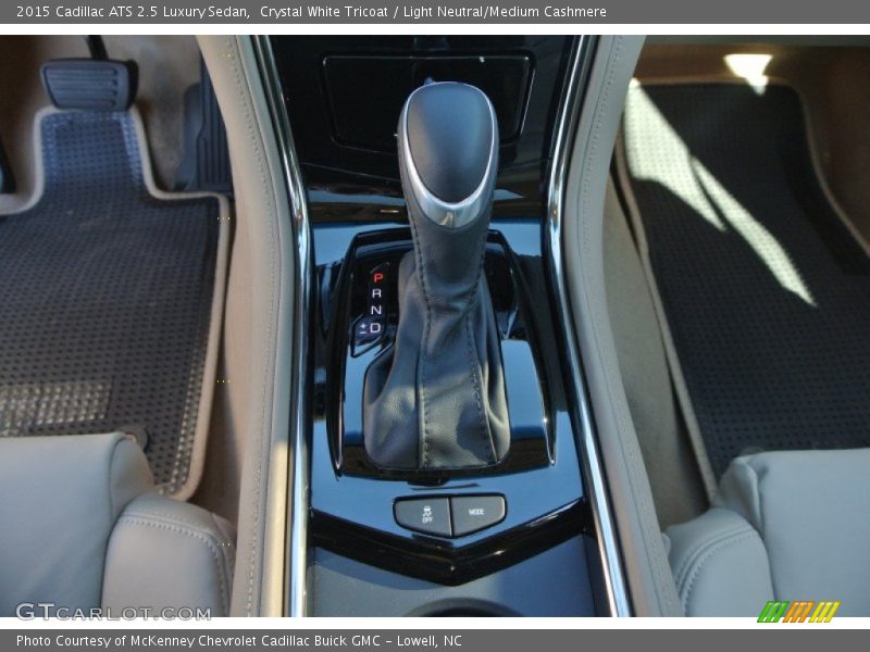 Crystal White Tricoat / Light Neutral/Medium Cashmere 2015 Cadillac ATS 2.5 Luxury Sedan