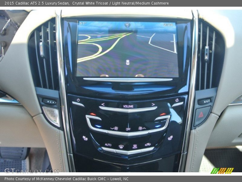 Crystal White Tricoat / Light Neutral/Medium Cashmere 2015 Cadillac ATS 2.5 Luxury Sedan