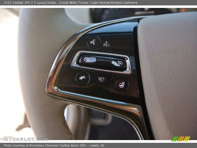 Crystal White Tricoat / Light Neutral/Medium Cashmere 2015 Cadillac ATS 2.5 Luxury Sedan
