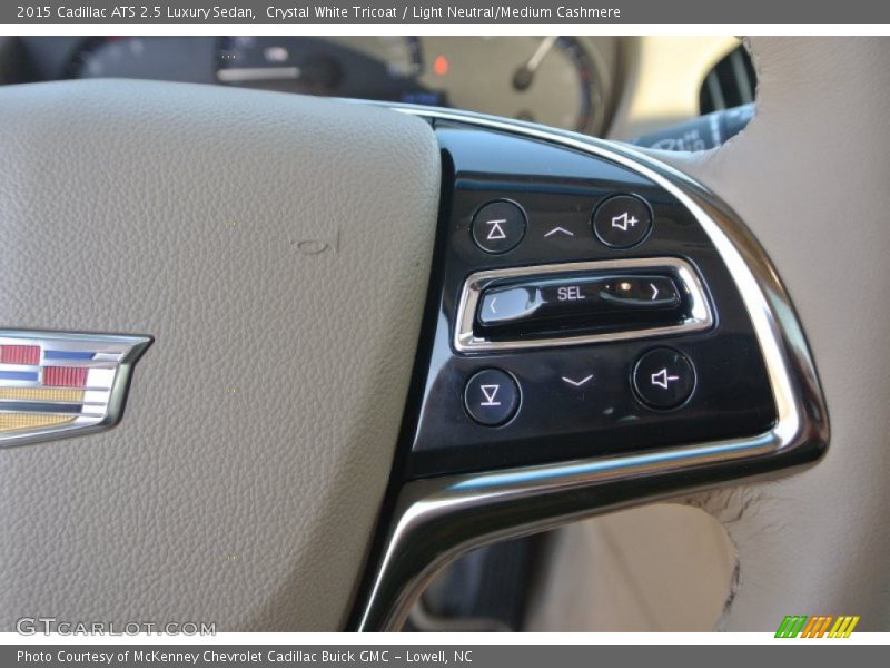 Crystal White Tricoat / Light Neutral/Medium Cashmere 2015 Cadillac ATS 2.5 Luxury Sedan