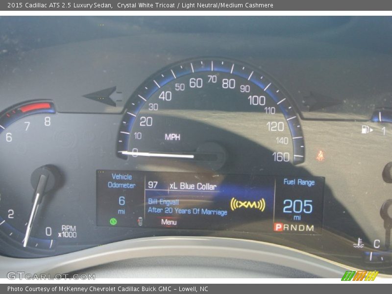 Crystal White Tricoat / Light Neutral/Medium Cashmere 2015 Cadillac ATS 2.5 Luxury Sedan