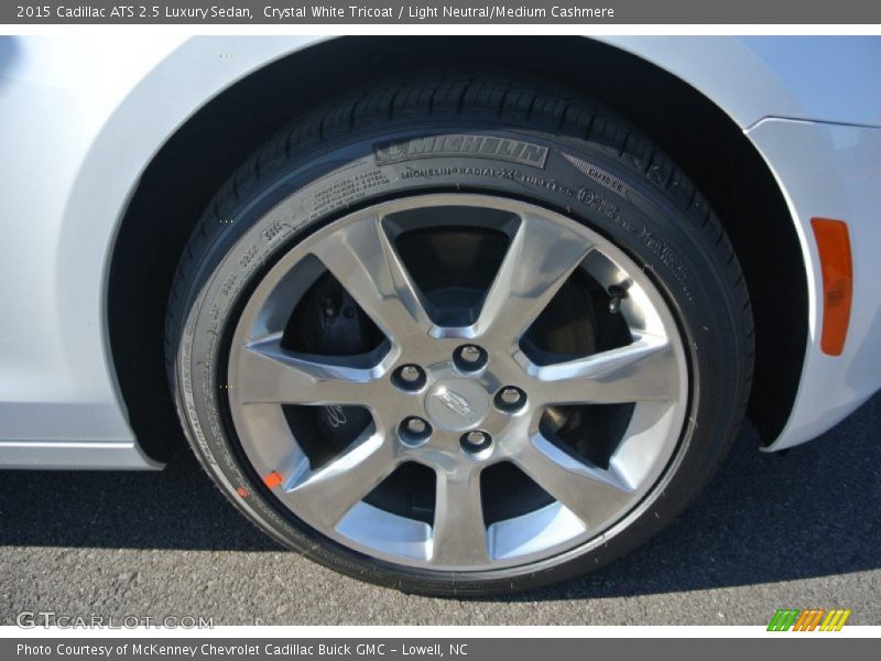 Crystal White Tricoat / Light Neutral/Medium Cashmere 2015 Cadillac ATS 2.5 Luxury Sedan