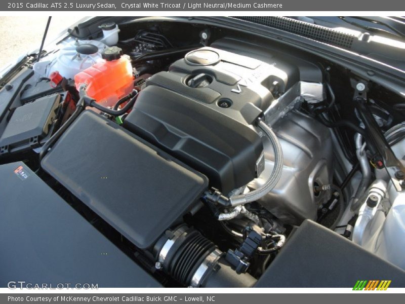 Crystal White Tricoat / Light Neutral/Medium Cashmere 2015 Cadillac ATS 2.5 Luxury Sedan