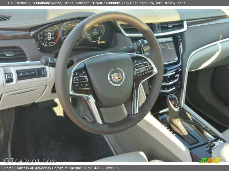 White Diamond Tricoat / Platinum Very Light Platinum/Dark Urban/Cocoa 2015 Cadillac XTS Platinum Sedan
