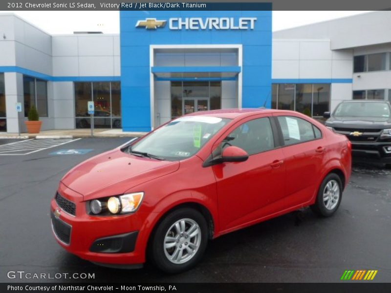 Victory Red / Jet Black/Dark Titanium 2012 Chevrolet Sonic LS Sedan
