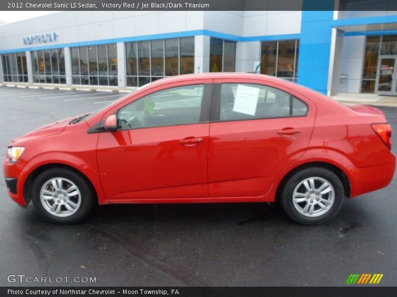 Victory Red / Jet Black/Dark Titanium 2012 Chevrolet Sonic LS Sedan