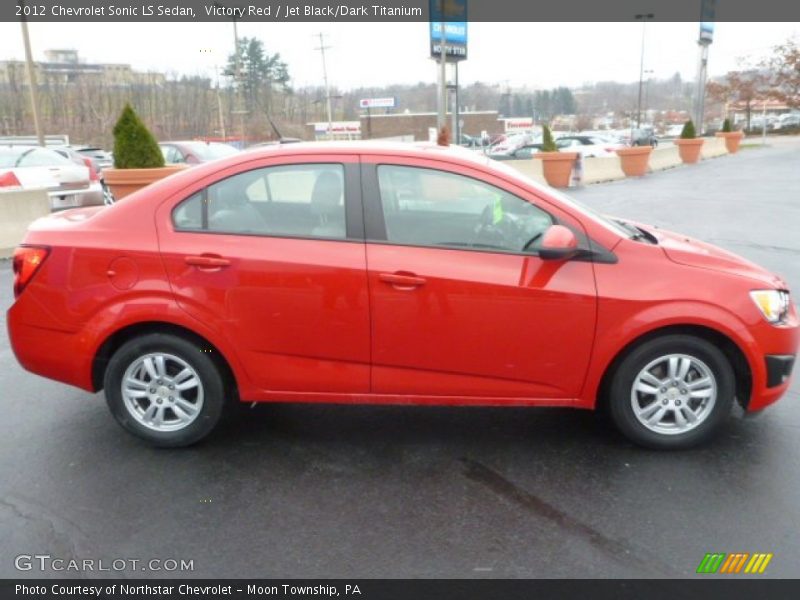 Victory Red / Jet Black/Dark Titanium 2012 Chevrolet Sonic LS Sedan