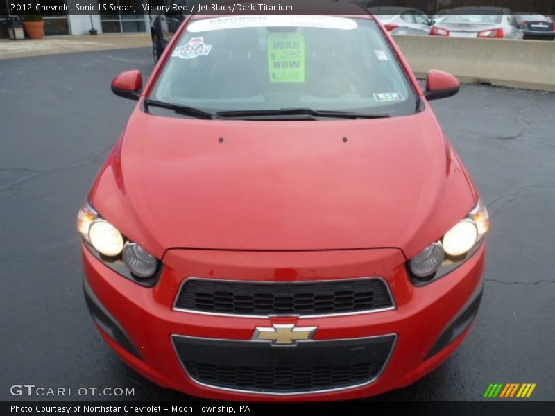 Victory Red / Jet Black/Dark Titanium 2012 Chevrolet Sonic LS Sedan
