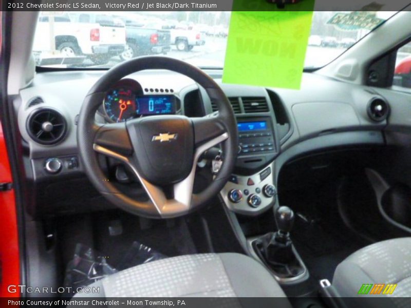 Victory Red / Jet Black/Dark Titanium 2012 Chevrolet Sonic LS Sedan