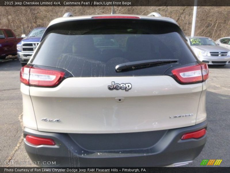 Cashmere Pearl / Black/Light Frost Beige 2015 Jeep Cherokee Limited 4x4