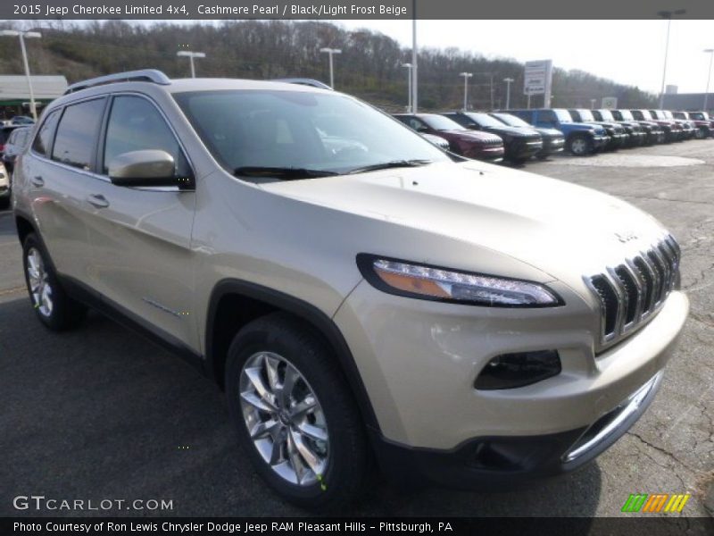 Cashmere Pearl / Black/Light Frost Beige 2015 Jeep Cherokee Limited 4x4