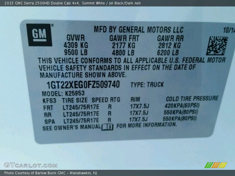 Summit White / Jet Black/Dark Ash 2015 GMC Sierra 2500HD Double Cab 4x4