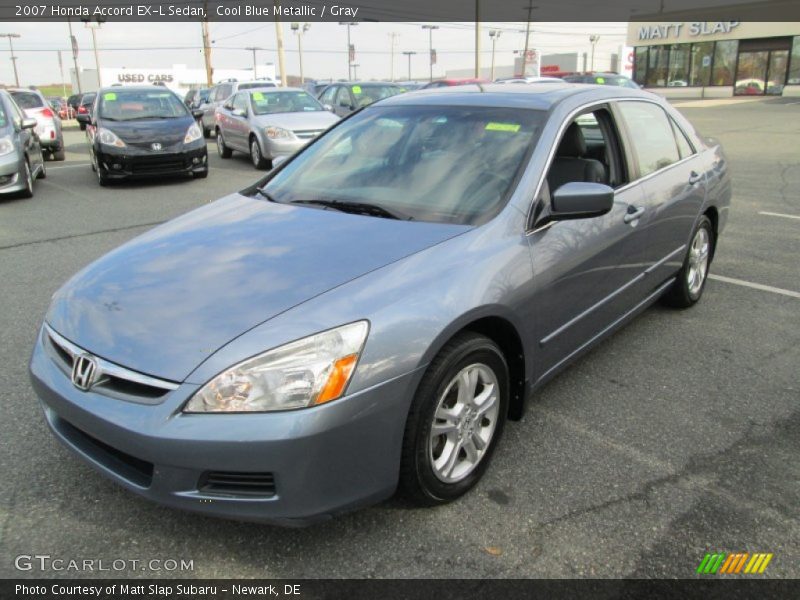 Cool Blue Metallic / Gray 2007 Honda Accord EX-L Sedan