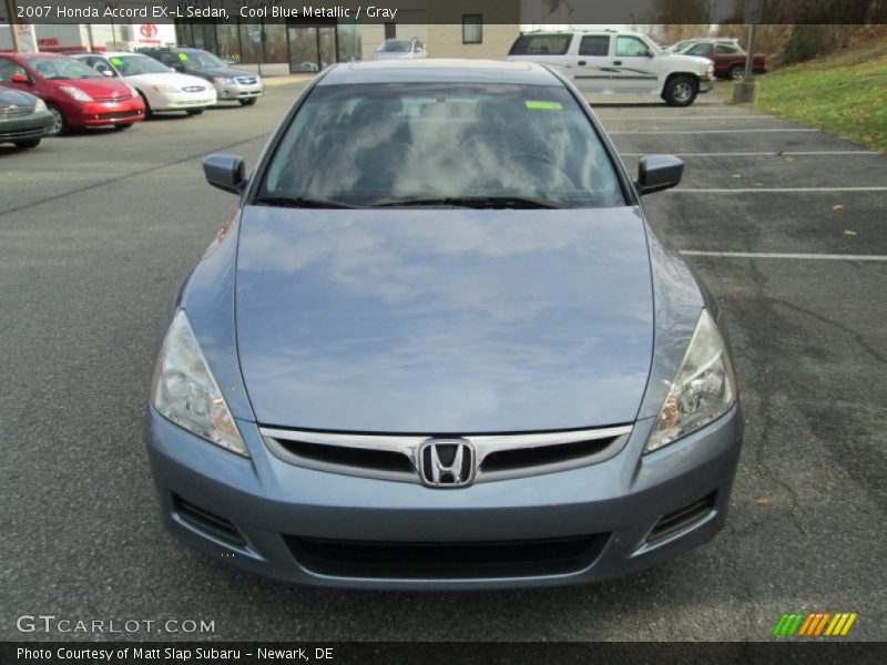 Cool Blue Metallic / Gray 2007 Honda Accord EX-L Sedan