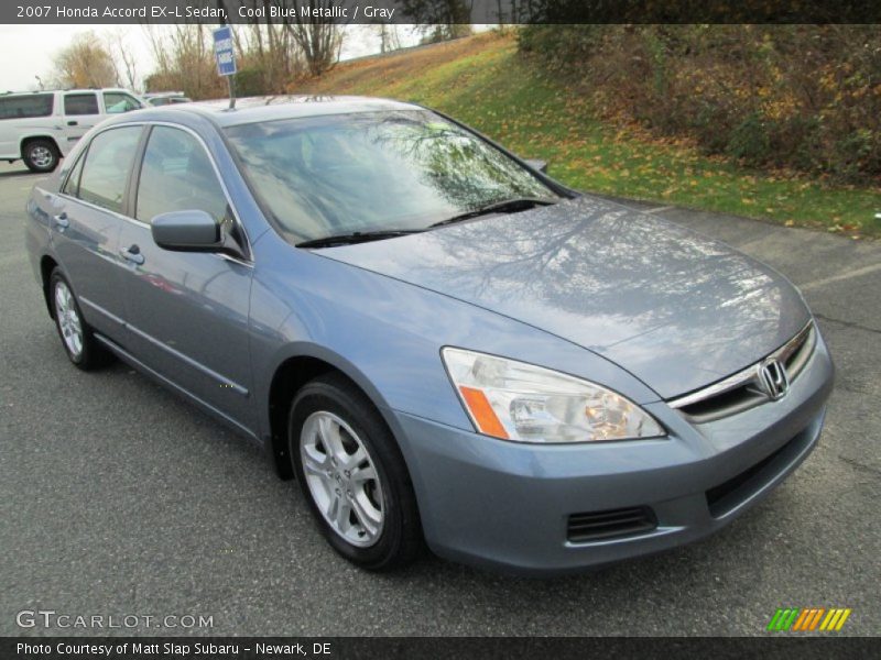 Cool Blue Metallic / Gray 2007 Honda Accord EX-L Sedan