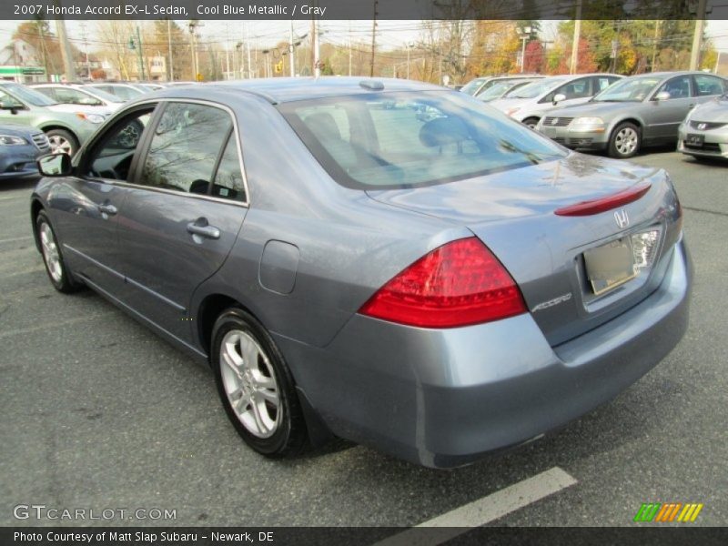 Cool Blue Metallic / Gray 2007 Honda Accord EX-L Sedan